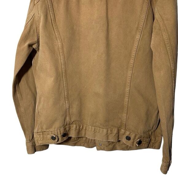 Levi Strauss Tan Men’s Brown Denim Cotton Trucker Jacket Size XL - Picture 9 of 10